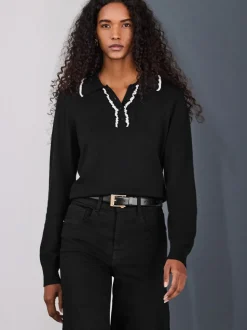 Zwart - High Rise stretchy Jeans met wijde pijpen