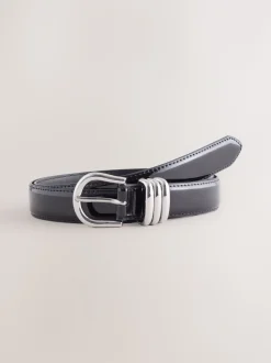 Zwart - High Shine Regular PU Belt