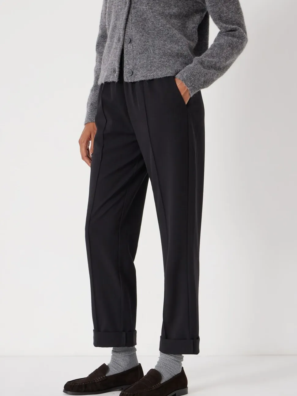 Zwart - Hush slim-fit pak broeken met elastische taille