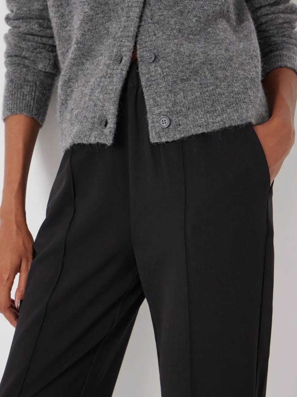 Zwart - Hush slim-fit pak broeken met elastische taille