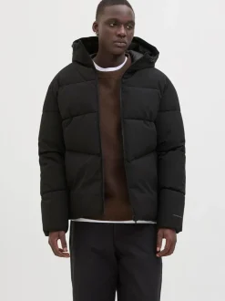 Zwart - Jack & Jones - Gewatteerd jack met capuchon