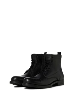 Zwart - JACK & JONES leren laarzen