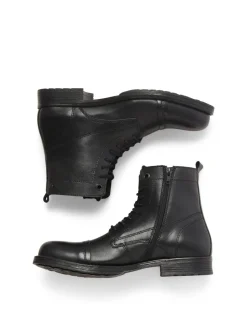 Zwart - JACK & JONES leren laarzen
