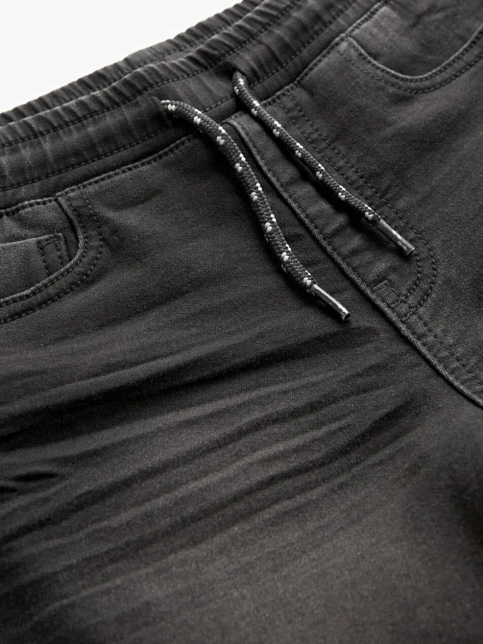 Zwart - Jeans met stretch en elastische taille (3-16 jr)