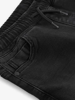 Zwart - Jeans met stretch en elastische taille (3-16 jr)