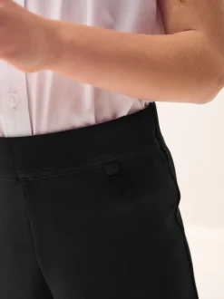 Zwart - Jersey broek met wijde pijpen, stretch en hoog katoengehalte (3-17jr)
