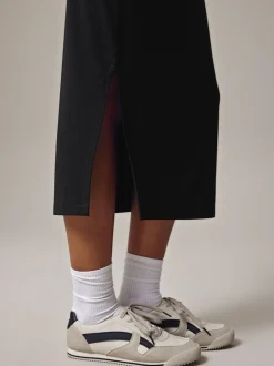 Zwart - Jersey midirok