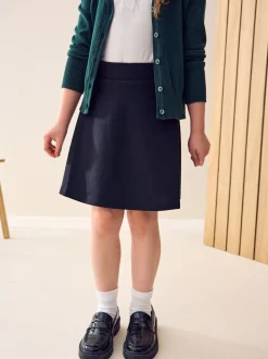 Zwart - Jersey stretch school skater rok met elastische taille (3 - 17 jr)