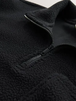 Zwart - Kwartrits - Borg Fleece