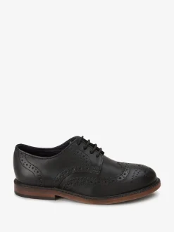 Zwart - Leren Brogue schoenen met veters