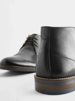Zwart - Leren chukka schoen