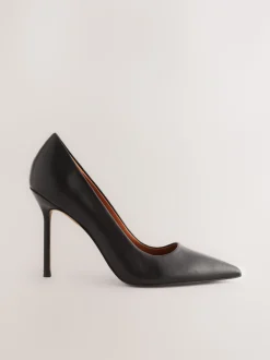 Zwart - Leren spitse pumps