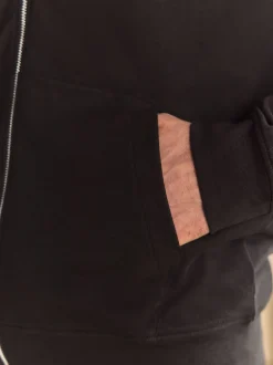 Zwart - Lichte hoodie met rits