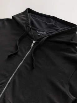Zwart - Lichte hoodie met rits
