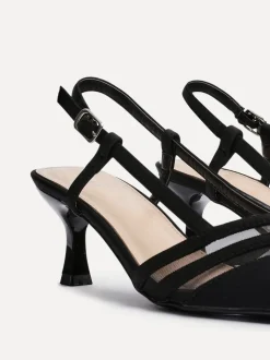 Zwart - Linzi Milan mesh pumps met hakken