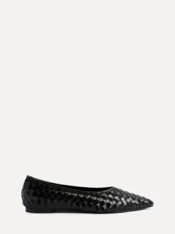 Zwart - Linzi Talina Woven Pointed Toe Ballet Flats
