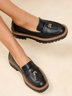 Zwart - Lipsy Chunky Snaffle Trim Detail Faux Leather Loafers