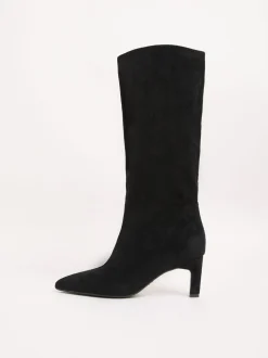 Zwart - Lipsy Faux Leather Knee High Low Kitten Heel Boots