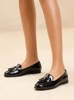 Zwart - Lipsy Platte Loafers met Smalle Zool en Kwastjes