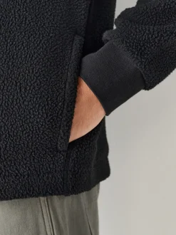 Zwart - Mat capuchon - Borg Fleece