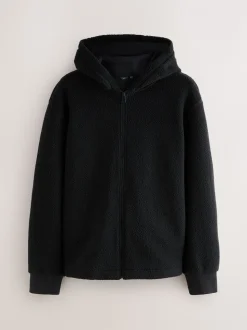 Zwart - Mat capuchon - Borg Fleece