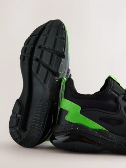 Zwart - Minecraft sneakers met elastische veters