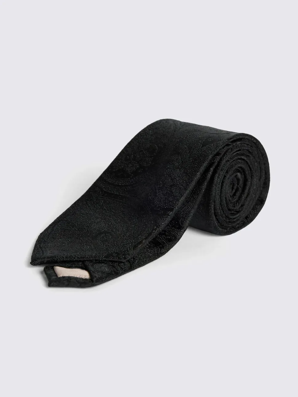 Zwart - MOSS Bruiloft Paisley Stropdas