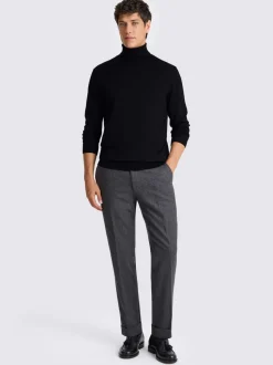 Zwart - MOSS Merino-Blend Roll Neck Jumper