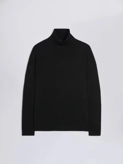 Zwart - MOSS Merino-Blend Roll Neck Jumper