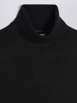 Zwart - MOSS Merino-Blend Roll Neck Jumper