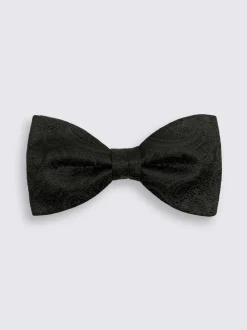 Zwart - MOSS Silk Paisley Ready Bow Tie