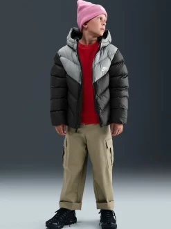Zwart - Nike - Gewatteerd jack met kleurvlakken