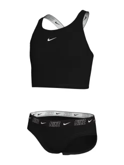 Zwart - Nike bikiniset met gekruiste bandjes en logobies