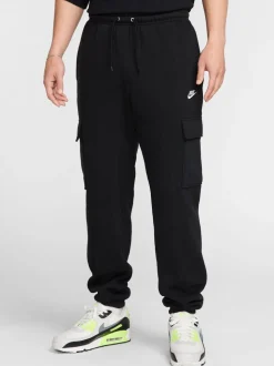 Zwart - Nike Club cargojoggingbroek van fleece