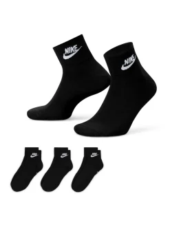 Zwart - Nike Everyday Essential Ankle 100% Cotton Socks 3 Pack