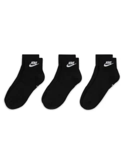 Zwart - Nike Everyday Essential Ankle 100% Cotton Socks 3 Pack