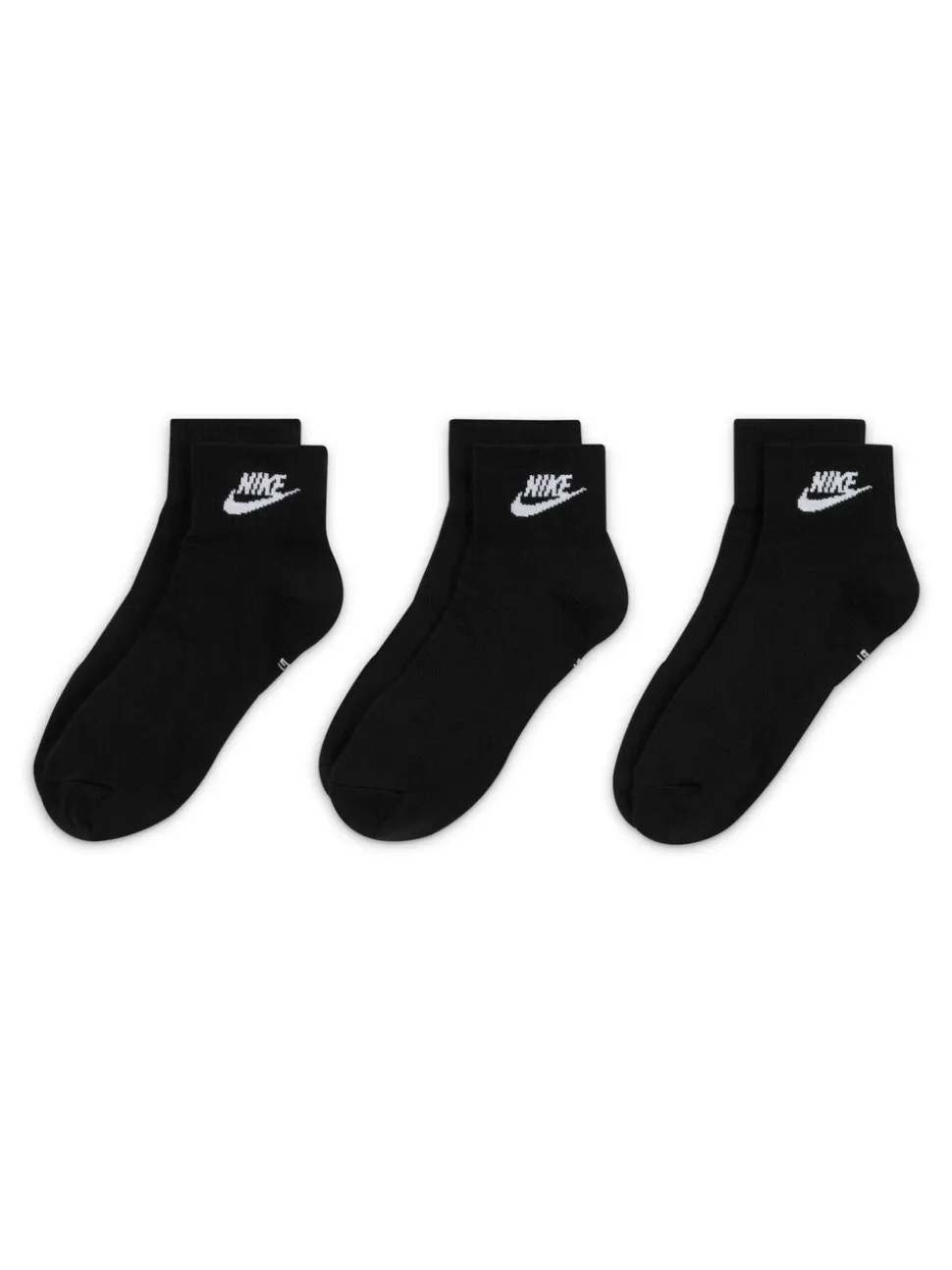 Zwart - Nike Everyday Essential Ankle 100% Cotton Socks 3 Pack