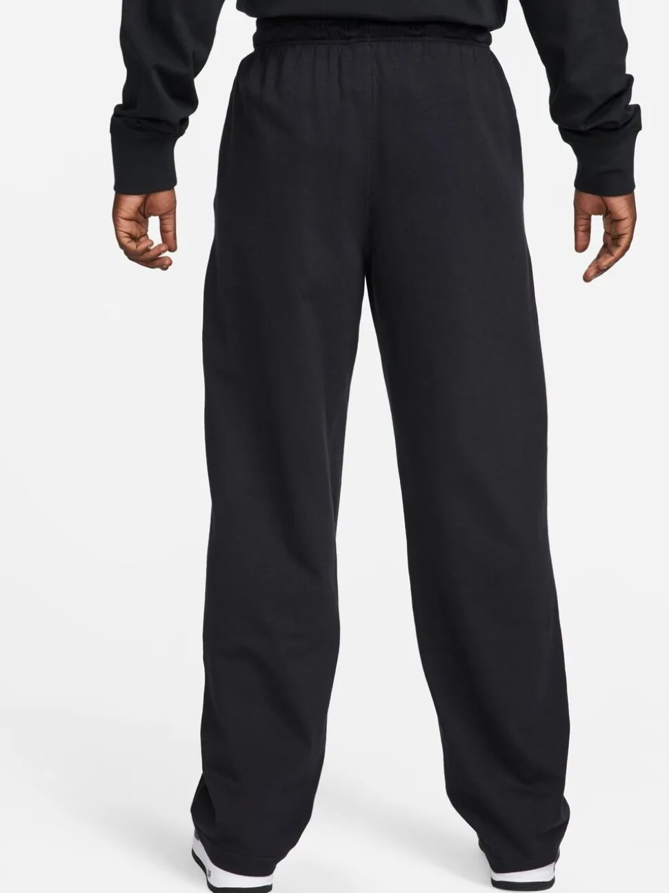 Zwart - Nike Sportkleding Club gebreide joggingbroek met open zoom van 100% katoen