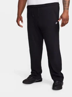 Zwart - Nike Sportkleding Club gebreide joggingbroek met open zoom van 100% katoen