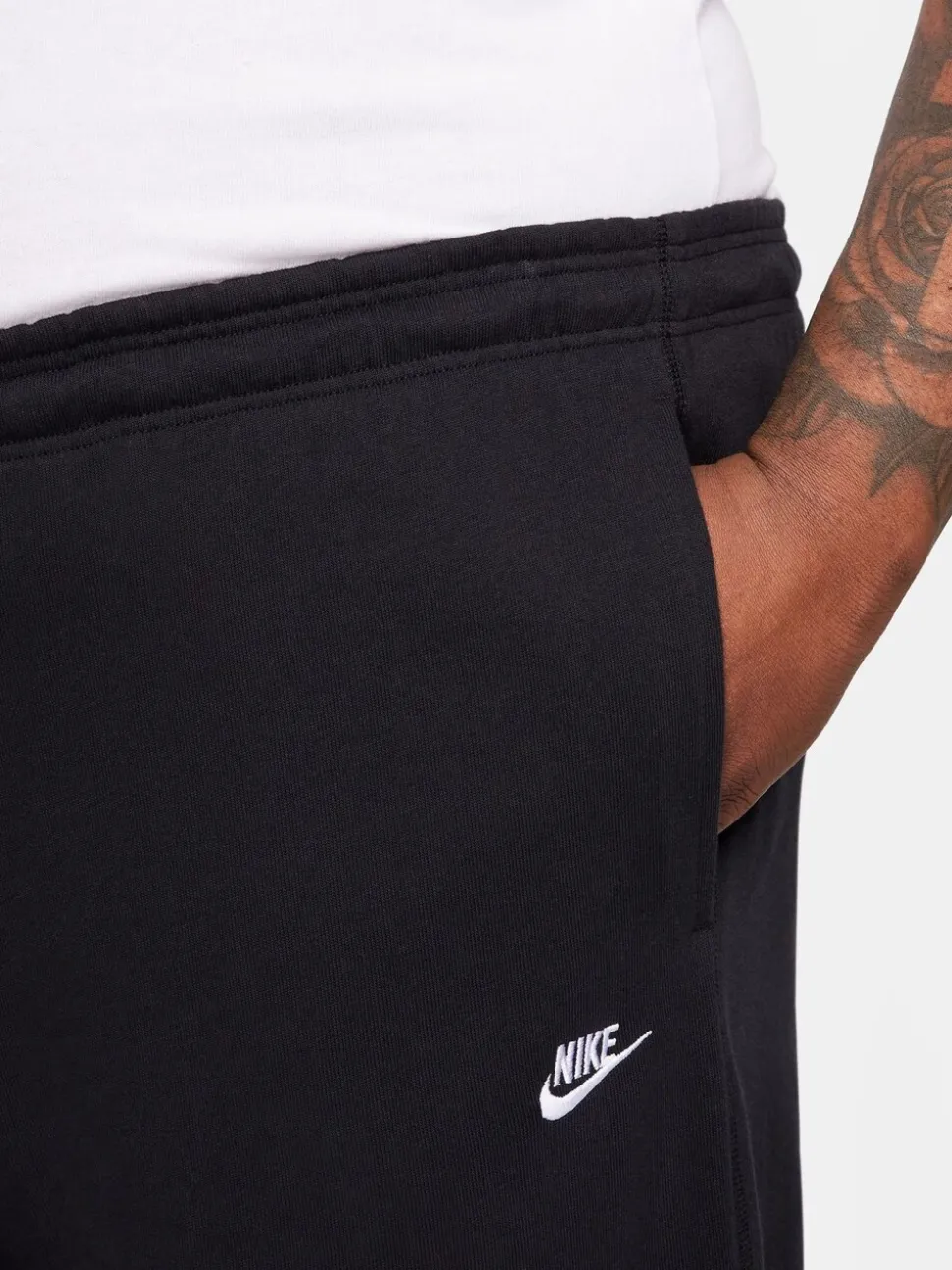 Zwart - Nike Sportkleding Club gebreide joggingbroek met open zoom van 100% katoen