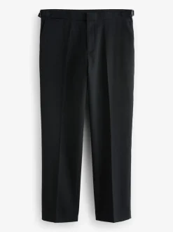 Zwart - Normale Pasvorm - Adjustable Tuxedo Trousers With Wool