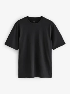 Zwart - Normale Pasvorm - Essential katoenen T-shirts verpakking van 6