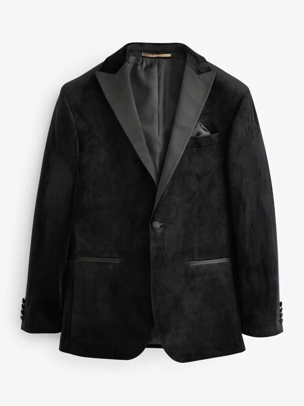 Zwart - Normale Pasvorm - Fluwelen blazer