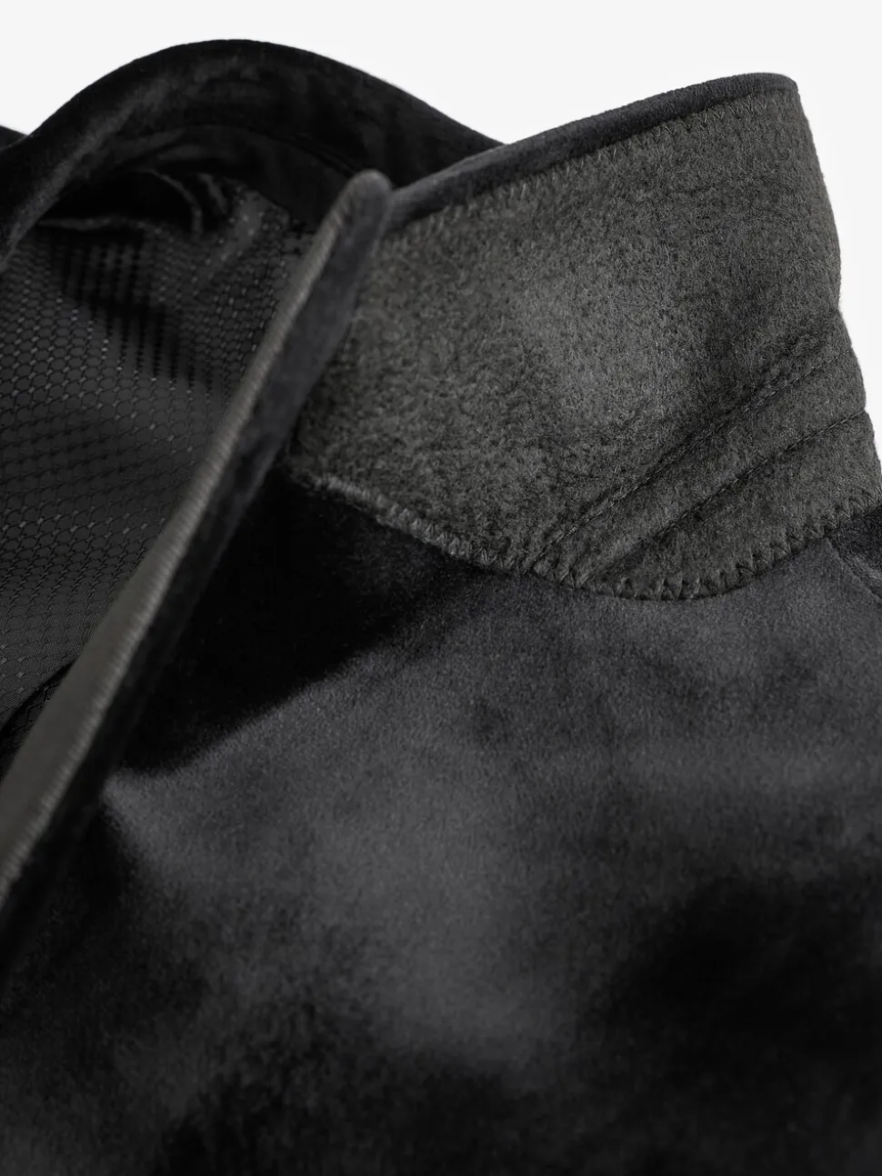 Zwart - Normale Pasvorm - Fluwelen blazer