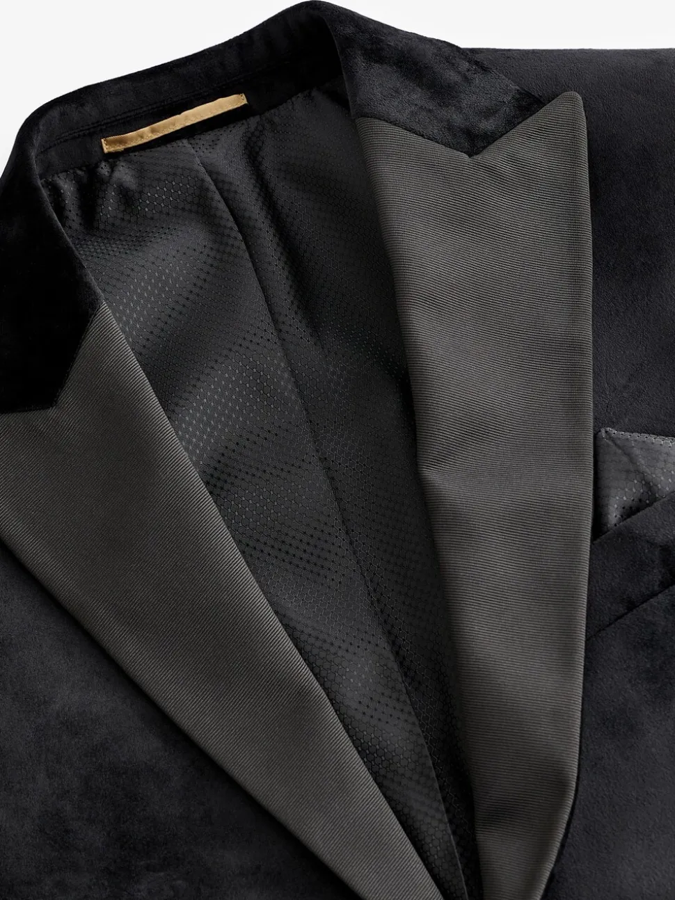 Zwart - Normale Pasvorm - Fluwelen blazer