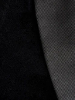 Zwart - Normale Pasvorm - Signature Pontoglio Italiaanse fluwelen blazer met sjaalkraag