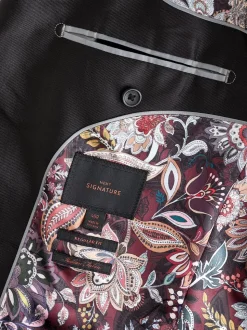 Zwart - Normale Pasvorm - Signature Pontoglio Italiaanse fluwelen blazer