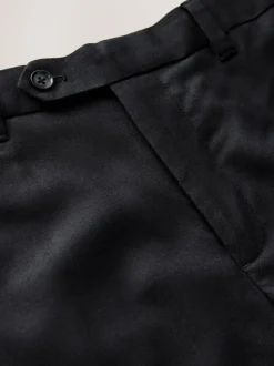 Zwart - Normale Pasvorm - Signature - 100% Wollen broek met Motion Flex-tailleband