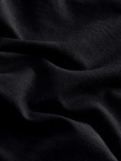 Zwart - Normale Pasvorm - T-shirt met lange mouwen en ronde hals