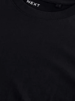 Zwart - Normale Pasvorm - T-shirt met lange mouwen en ronde hals